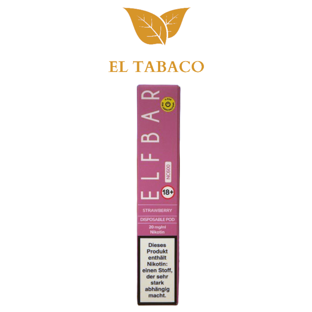 ELFBAR 600 Strawberry Einweg E-Zigarette Vape 20mg/ml Nikotin Disposable Pod ELFBAR 600 Strawberry Einweg E-Zigarette Vape 20mg/ml Nikotin Disposable Pod