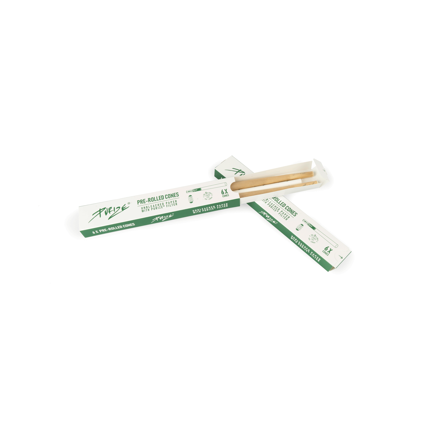 PURIZE Pre-Rolled Cones Hülsen Xtra Slim 6mm (6 St. incl. Filter & Stopfhilfe)