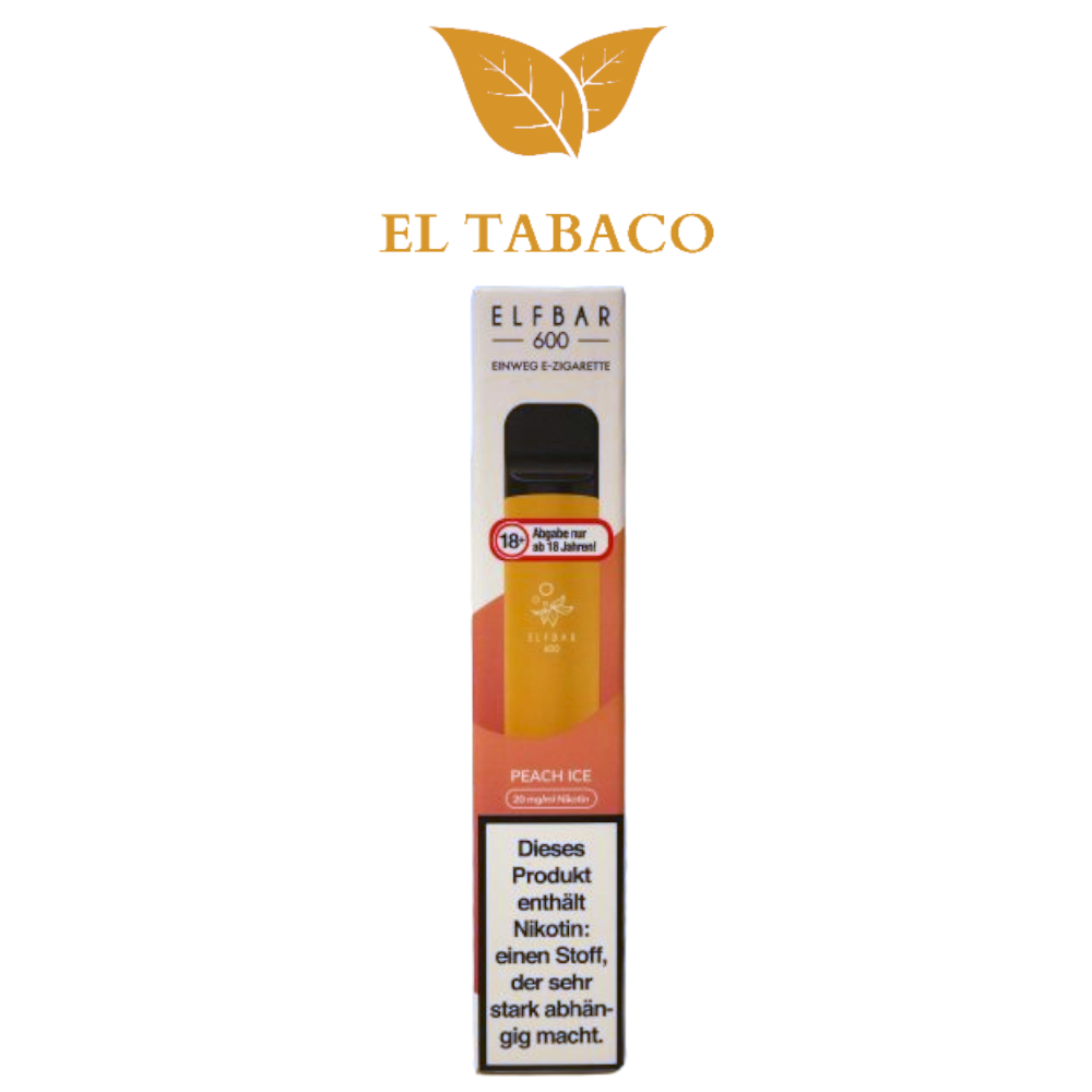 ELFBAR 600 Peach Ice Einweg E-Zigarette Vape 20mg/ml Nikotin ELFBAR 600 Peach Ice Einweg E-Zigarette Vape 20mg/ml Nikotin