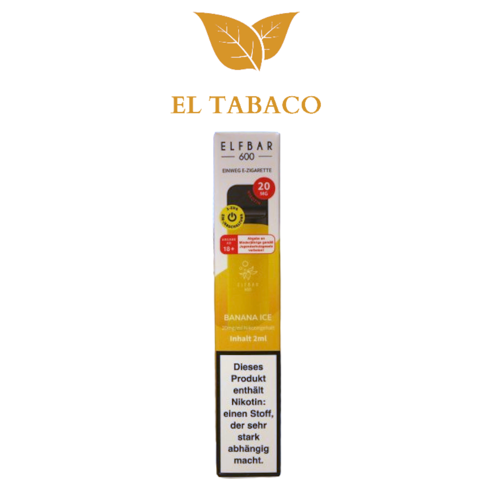 ELFBAR 600 Banana Ice Einweg E-Zigarette Vape 20mg/ml Nikotin ELFBAR 600 Banana Ice Einweg E-Zigarette Vape 20mg/ml Nikotin