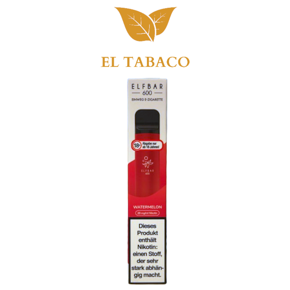 ELFBAR 600 Watermelon Einweg E-Zigarette Vape 20mg/ml Nikotin ELFBAR 600 Watermelon Einweg E-Zigarette Vape 20mg/ml Nikotin