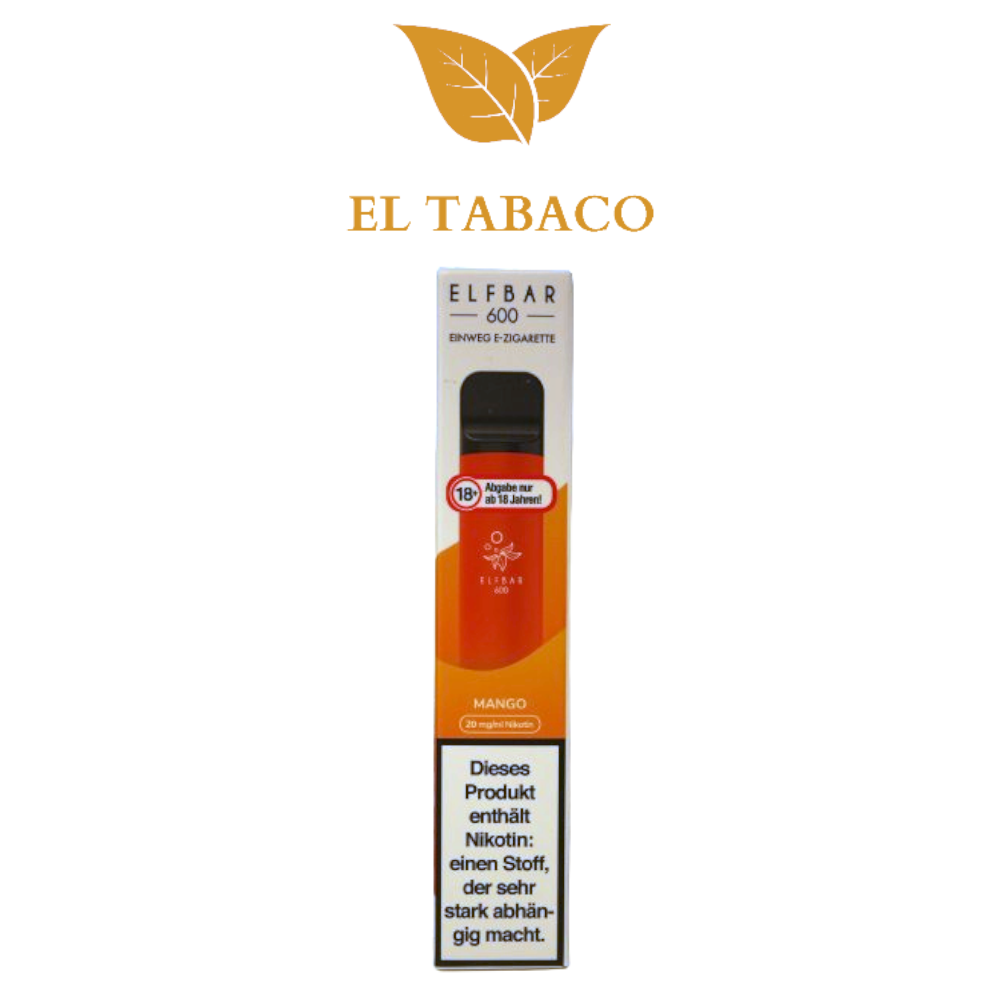 ELFBAR 600 Mango Einweg E-Zigarette Vape 20mg/ml Nikotin ELFBAR 600 Mango Einweg E-Zigarette Vape 20mg/ml Nikotin