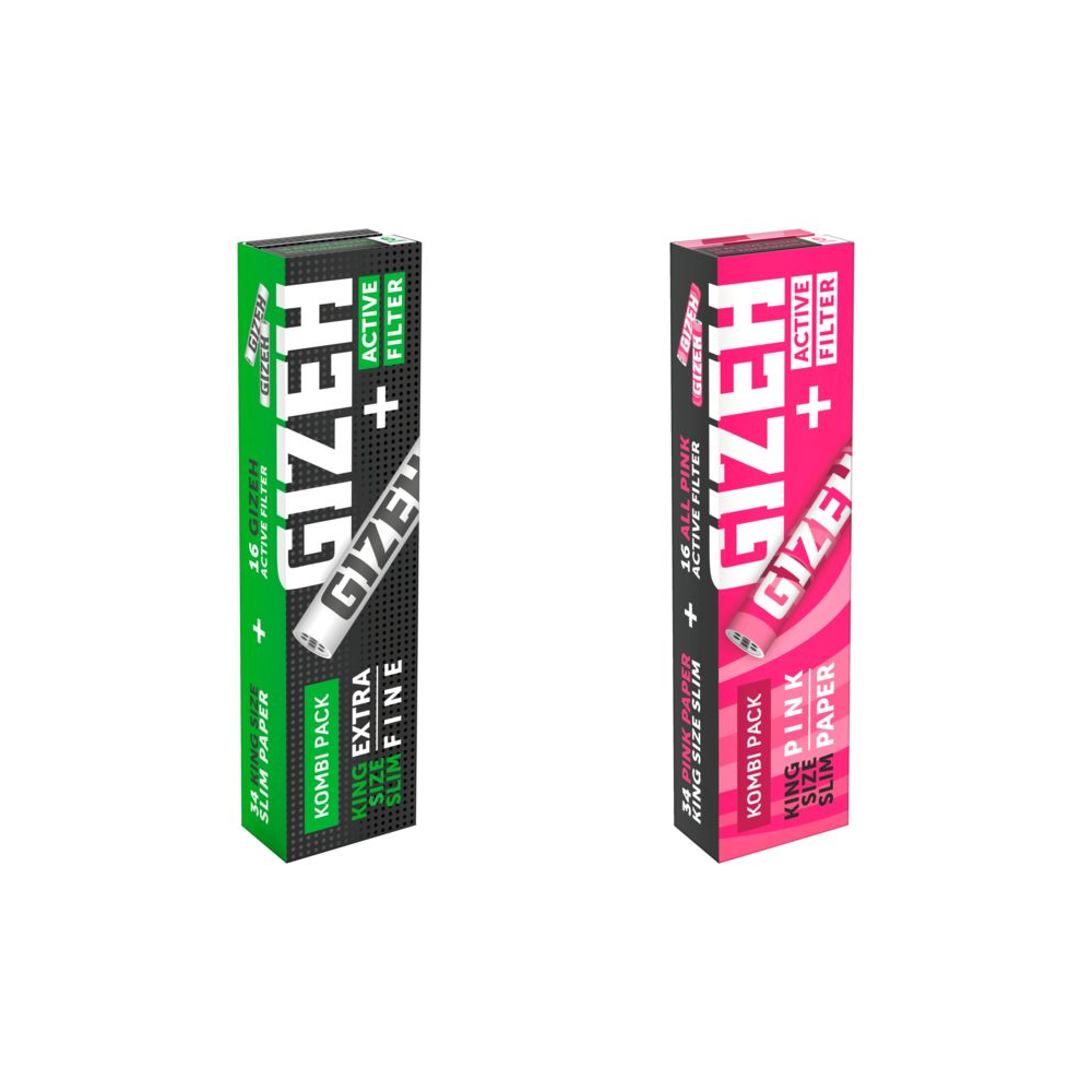 GIZEH Kombi Pack (34 King Size Slim Papers + 16 Active Filter) GIZEH Kombi Pack (34 King Size Slim Papers + 16 Active Filter)