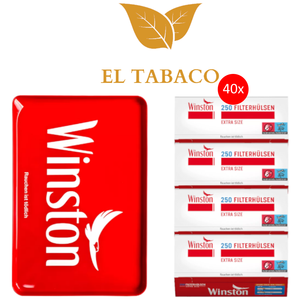 Winston 40x250 Zigaretten Filter Hülsen (10.000 Hülsen) ein Winston Stopf Tablet Winston 40x250 Zigaretten Filter Hülsen (10.000 Hülsen) ein Winston Stopf Tablet
