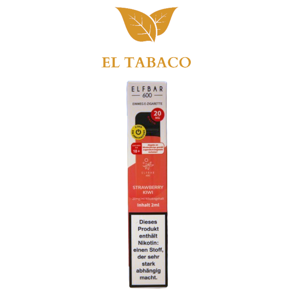 ELFBAR 600 Strawberry Kiwi Einweg E-Zigarette Vape 20mg/ml Nikotin ELFBAR 600 Strawberry Kiwi Einweg E-Zigarette Vape 20mg/ml Nikotin
