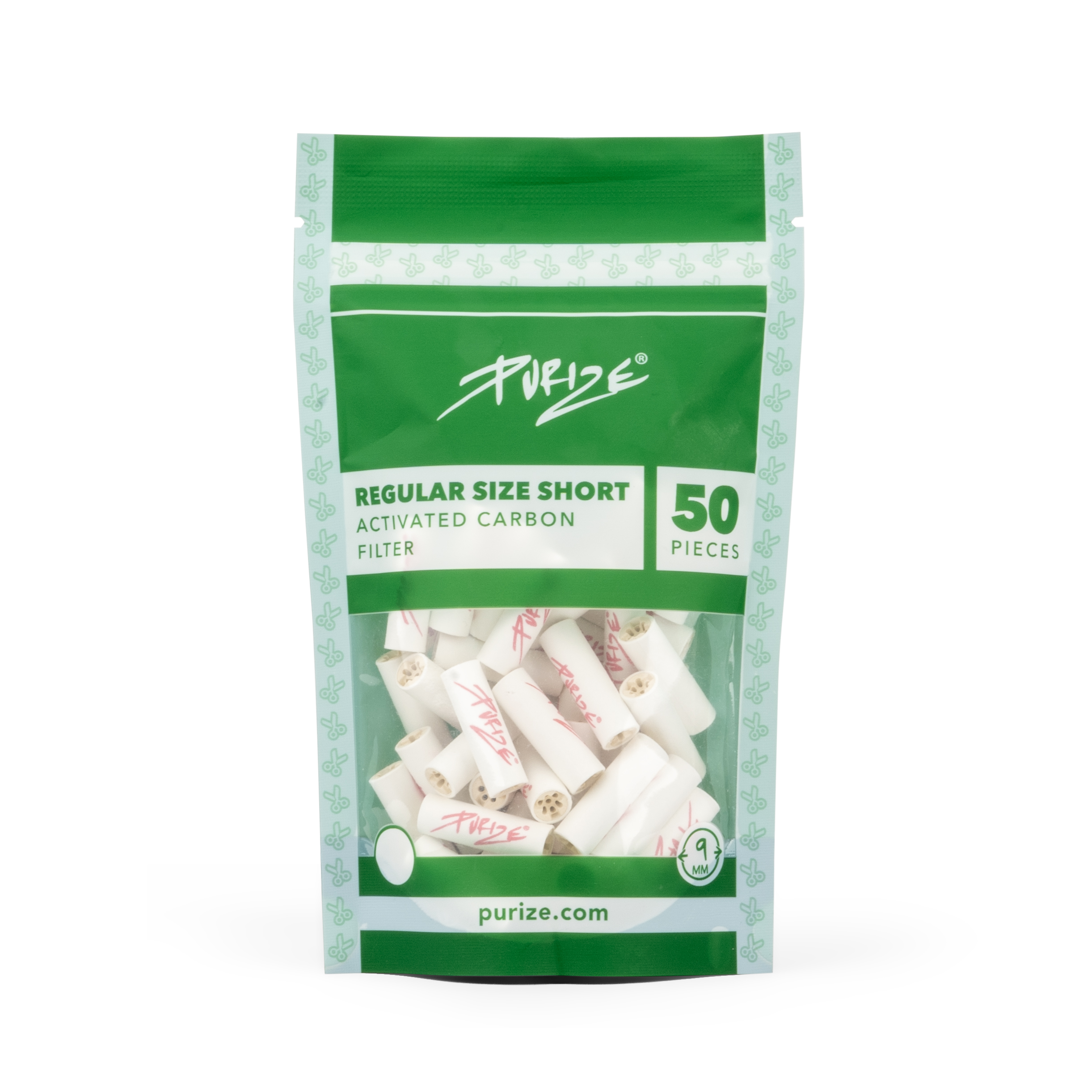 PURIZE Aktivkohlefilter Regular Size Short 9mm / 50 Stück im Beutel PURIZE Aktivkohlefilter Regular Size Short 9mm / 50 Stück im Beutel